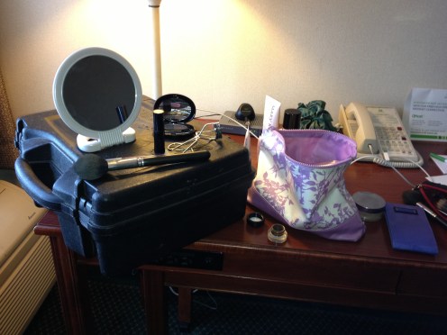 Other uses for pistol cases include 'makeup stand.'